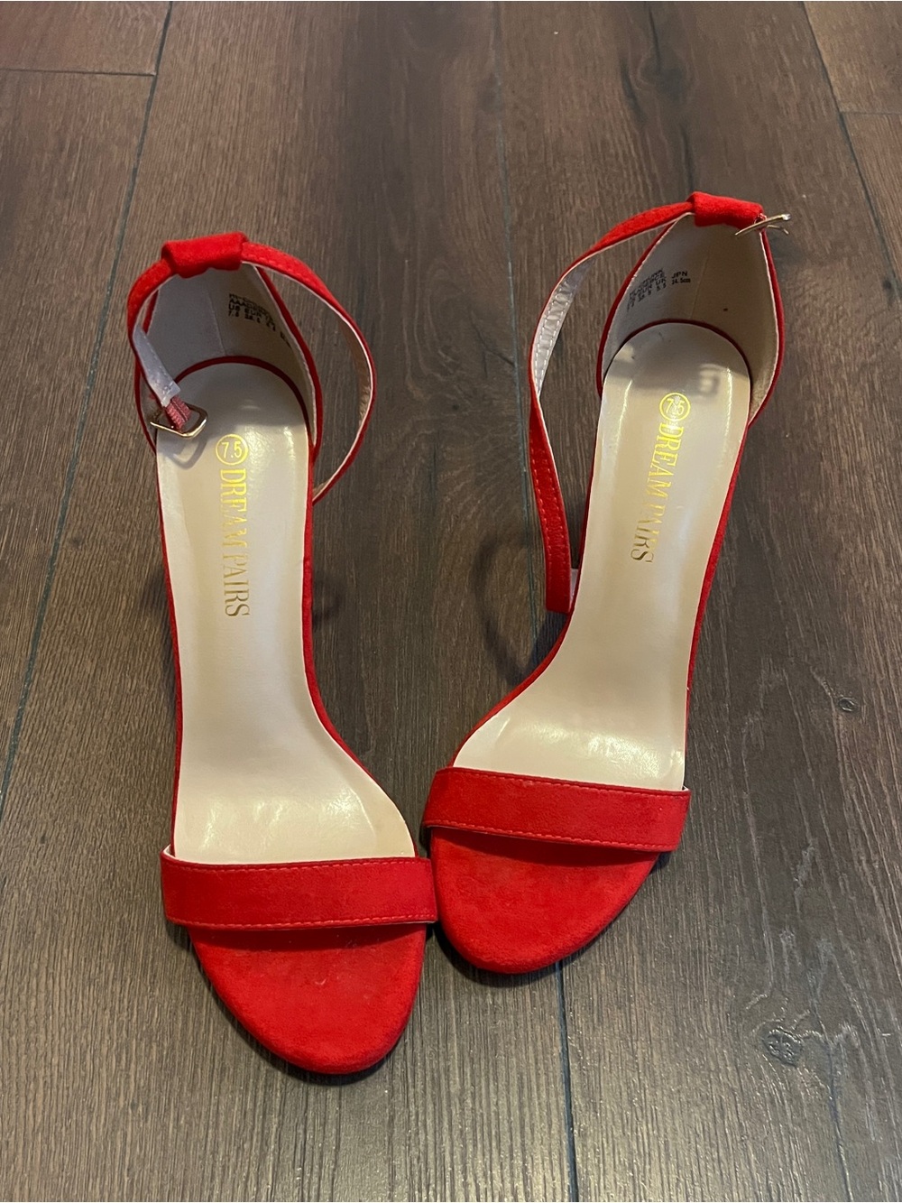 Dream Pairs Red Open-Toe Ankle Strap Heels